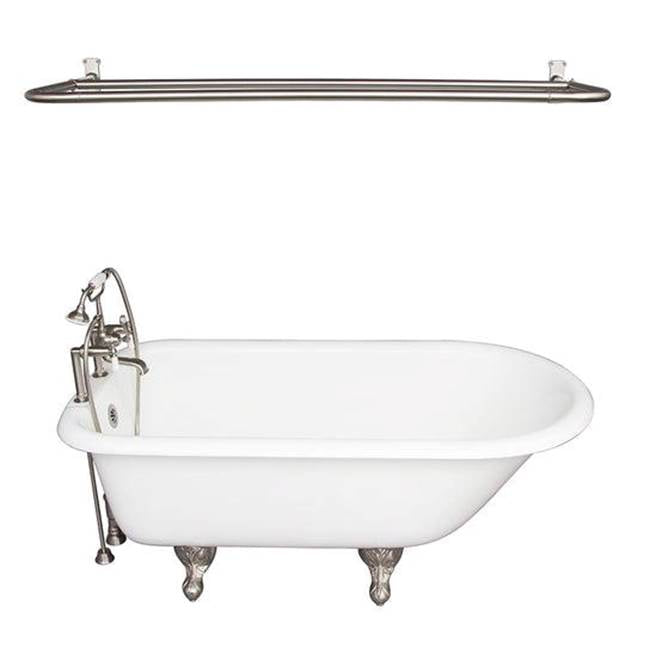 Barclay - Tub Kit 60'' CI Roll Top, Shwr Rd,Filler,Supplies,Drain-BrNkl - Satin Nickel