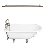 Barclay - Tub Kit 60'' CI Roll Top, Shwr Rd,Filler,Supplies,Drain-BrNkl - Satin Nickel