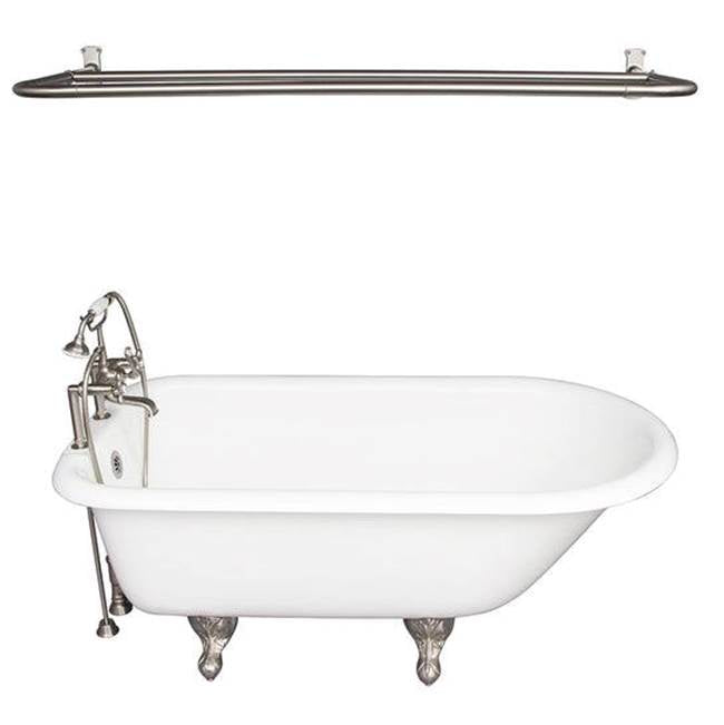 Barclay - Tub Kit 60'' CI Roll Top, Shwr Rd,Filler,Supplies,Drain-BrNkl - Satin Nickel
