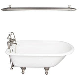 Barclay - Tub Kit 60'' CI Roll Top, Shwr Rd,Filler,Supplies,Drain-BrNkl - Satin Nickel