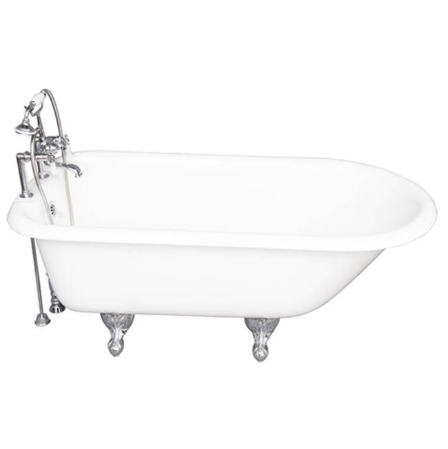 Barclay - Tub Kit 67'' CI Roll Top, Tub Filler, Supplies, Drain-Chrome - Polished Chrome