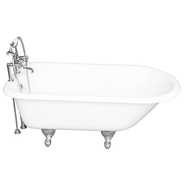 Barclay - Tub Kit 67'' CI Roll Top, Tub Filler, Supplies, Drain-Chrome - Polished Chrome