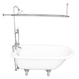 Barclay - Tub Kit 67'' CI Roll Top, Shwr Unit, Supplies, Drain-Chrome - Polished Chrome