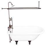 Barclay - Tub Kit 67'' CI Roll Top, Shwr Unit, Supplies, Drain-ORB - Oil Rubbed Bronze