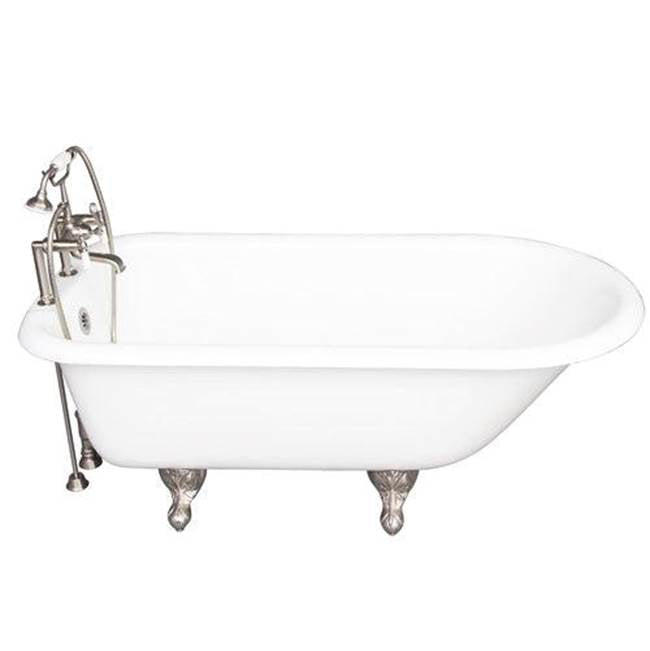 Barclay - Tub Kit 67'' CI Roll Top, Tub Filler, Supplies, Drain-BrNkl - Satin Nickel