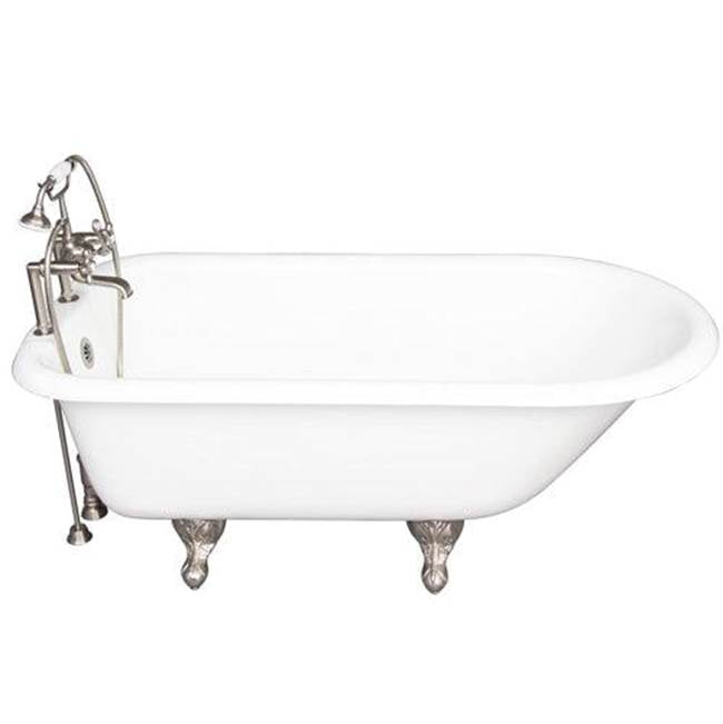 Barclay - Tub Kit 67'' CI Roll Top, Tub Filler, Supplies, Drain-BrNkl - Satin Nickel