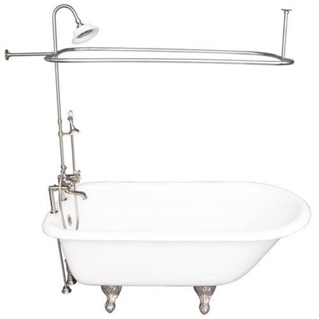 Barclay - Tub Kit 67'' CI Roll Top, Shwr Unit, Supplies, Drain-BrNkl - Satin Nickel