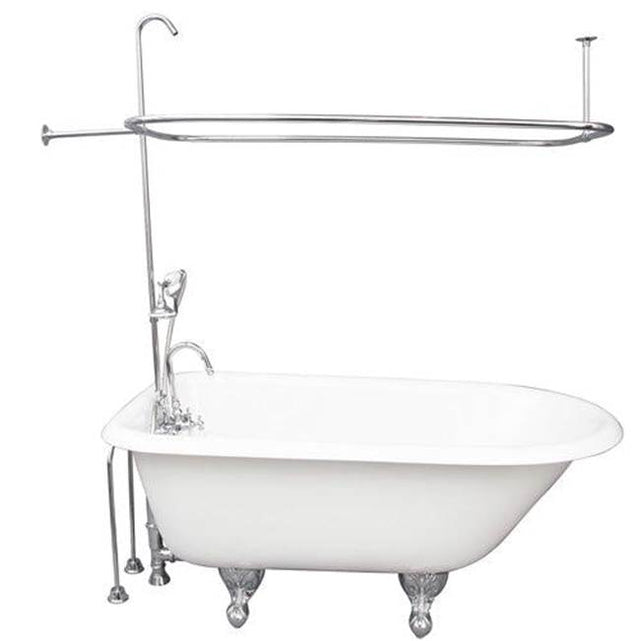Barclay - Tub Kit 54'' CI Roll Top, Shwr Unit, Supplies, Drain-Chrome - Polished Chrome