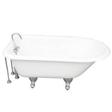 Barclay - Tub Kit 54'' CI Roll Top, Tub Filler, Supplies, Drain-Chrome - Polished Chrome