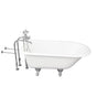 Barclay - Tub Kit 54'' CI Roll Top, Tub Filler, Supplies, Drain-Chrome - Polished Chrome
