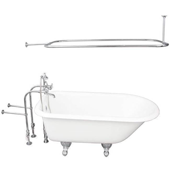 Barclay - Tub Kit 54'' CI Roll Top, Shwr Rd,Filler,Supplies, Drain-Chrm - Polished Chrome