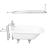 Barclay - Tub Kit 54'' CI Roll Top, Shwr Rd,Filler,Supplies, Drain-Chrm - Polished Chrome
