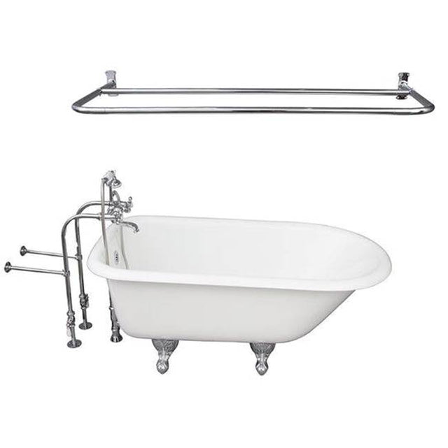 Barclay - Tub Kit 54'' CI Roll Top, Shwr Rd,Filler,Supplies, Drain-Chrm - Polished Chrome