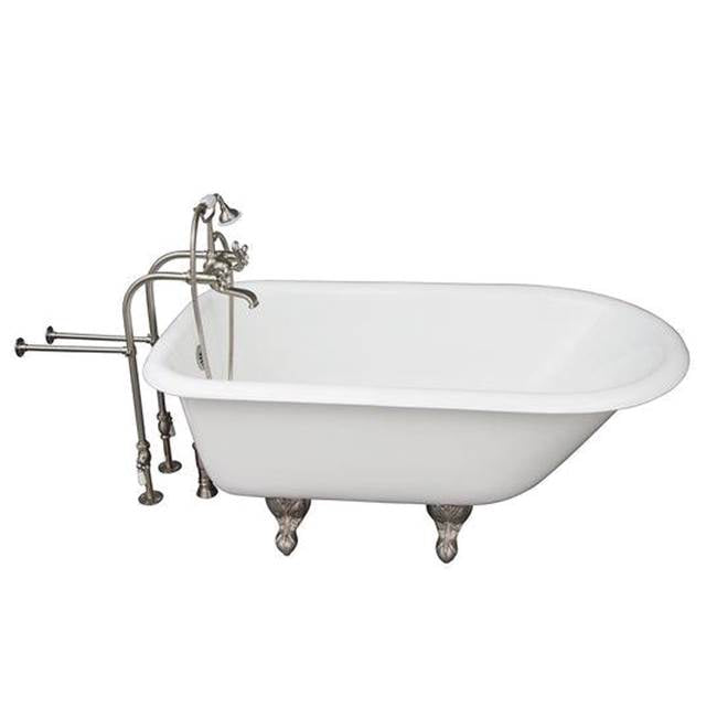Barclay - Tub Kit 54'' CI Roll Top, Tub Filler, Supplies, Drain-Br Nkl - Satin Nickel