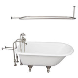 Barclay - Tub Kit 54'' CI Roll Top, Shwr Rd,Filler,Supplies,Drain-BrNkl - Satin Nickel