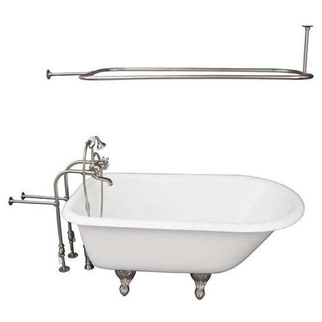 Barclay - Tub Kit 54'' CI Roll Top, Shwr Rd,Filler,Supplies,Drain-BrNkl - Satin Nickel