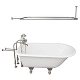 Barclay - Tub Kit 54'' CI Roll Top, Shwr Rd,Filler,Supplies,Drain-BrNkl - Satin Nickel