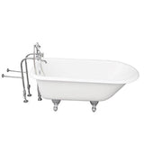 Barclay - Tub Kit 60'' CI Roll Top, Tub Filler, Supplies, Drain-Chrome - Polished Chrome