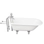 Barclay - Tub Kit 60'' CI Roll Top, Tub Filler, Supplies, Drain-Chrome - Polished Chrome