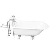 Barclay - Tub Kit 60'' CI Roll Top, Tub Filler, Supplies, Drain-Chrome - Polished Chrome