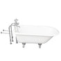 Barclay - Tub Kit 60'' CI Roll Top, Tub Filler, Supplies, Drain-Chrome - Polished Chrome