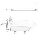 Barclay - Tub Kit 60'' CI Roll Top, Shwr Rd,Filler,Supplies, Drain-Chrm - Polished Chrome