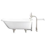 Barclay - Tub Kit 60'' CI Roll Top, Tub Filler, Supplies, Drain-BrNkl - Satin Nickel