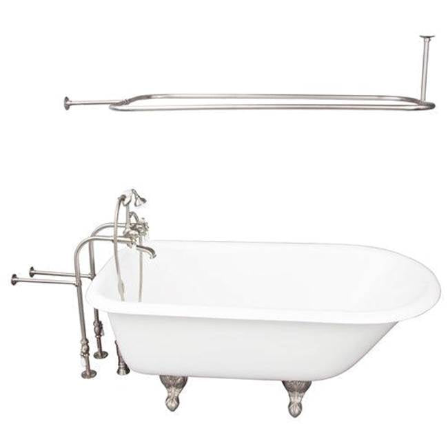 Barclay - Tub Kit 60'' CI Roll Top, Shwr Rd,Filler,Supplies,Drain-BrNkl - Satin Nickel
