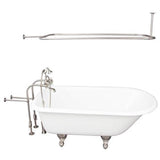 Barclay - Tub Kit 60'' CI Roll Top, Shwr Rd,Filler,Supplies,Drain-BrNkl - Satin Nickel