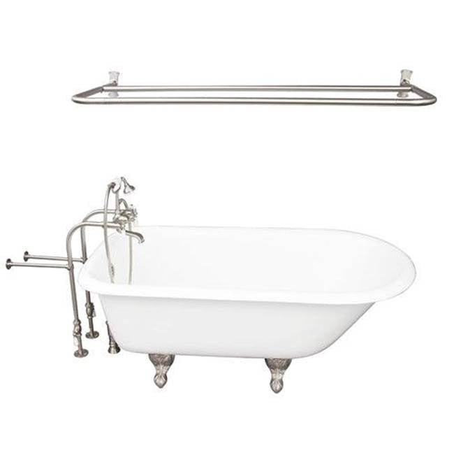 Barclay - Tub Kit 60'' CI Roll Top, Shwr Rd,Filler,Supplies,Drain-BrNkl - Satin Nickel