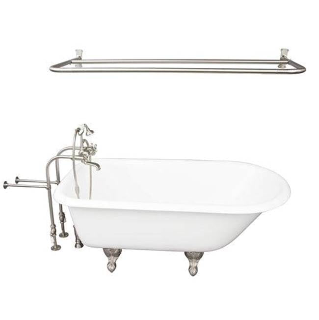 Barclay - Tub Kit 60'' CI Roll Top, Shwr Rd,Filler,Supplies,Drain-BrNkl - Satin Nickel