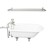 Barclay - Tub Kit 60'' CI Roll Top, Shwr Rd,Filler,Supplies,Drain-BrNkl - Satin Nickel
