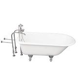 Barclay - Tub Kit 67'' CI Roll Top, Tub Filler, Supplies, Drain-Chrome - Polished Chrome