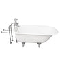 Barclay - Tub Kit 67'' CI Roll Top, Tub Filler, Supplies, Drain-Chrome - Polished Chrome