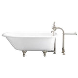 Barclay - Tub Kit 67'' CI Roll Top, Tub Filler, Supplies, Drain-BrNkl - Satin Nickel