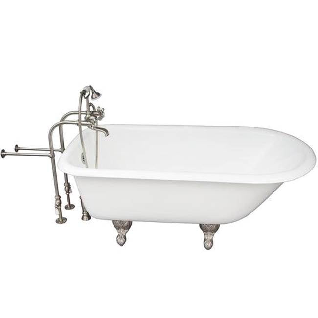 Barclay - Tub Kit 67'' CI Roll Top, Tub Filler, Supplies, Drain-BrNkl - Satin Nickel