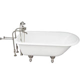 Barclay - Tub Kit 67'' CI Roll Top, Tub Filler, Supplies, Drain-BrNkl - Satin Nickel