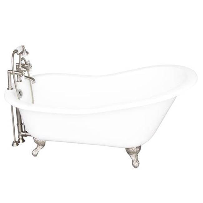 Barclay - Tub Kit 67'' CI Slipper, Tub Filler, Supplies, Drain-BrNkl - Brushed Nickel