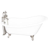 Barclay - Tub Kit 67'' CI Slipper, Tub Filler, Supplies, Drain-BrNkl - Brushed Nickel