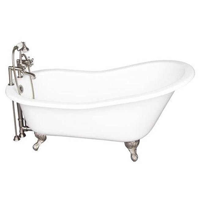 Barclay - Tub Kit 67'' CI Slipper, Tub Filler, Supplies, Drain-BrNkl - Brushed Nickel