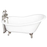 Barclay - Tub Kit 67'' CI Slipper, Tub Filler, Supplies, Drain-BrNkl - Brushed Nickel