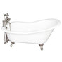 Barclay - Tub Kit 67'' CI Slipper, Tub Filler, Supplies, Drain-BrNkl - Brushed Nickel