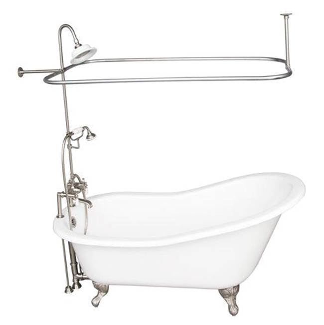 Barclay - Tub Kit 67'' CI Slipper, Shwr Unit, Supplies, Drain-BrNkl - Brushed Nickel
