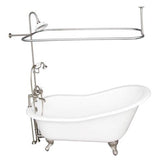 Barclay - Tub Kit 67'' CI Slipper, Shwr Unit, Supplies, Drain-BrNkl - Brushed Nickel