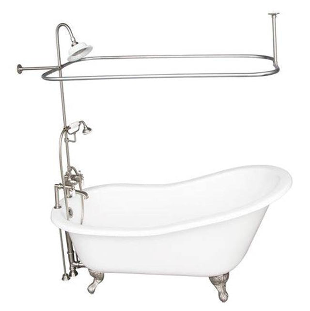 Barclay - Tub Kit 67'' CI Slipper, Shwr Unit, Supplies, Drain-BrNkl - Brushed Nickel