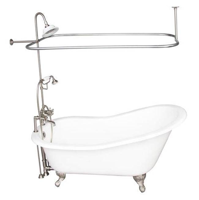 Barclay - Tub Kit 67'' CI Slipper, Shwr Unit, Supplies, Drain-BrNkl - Brushed Nickel