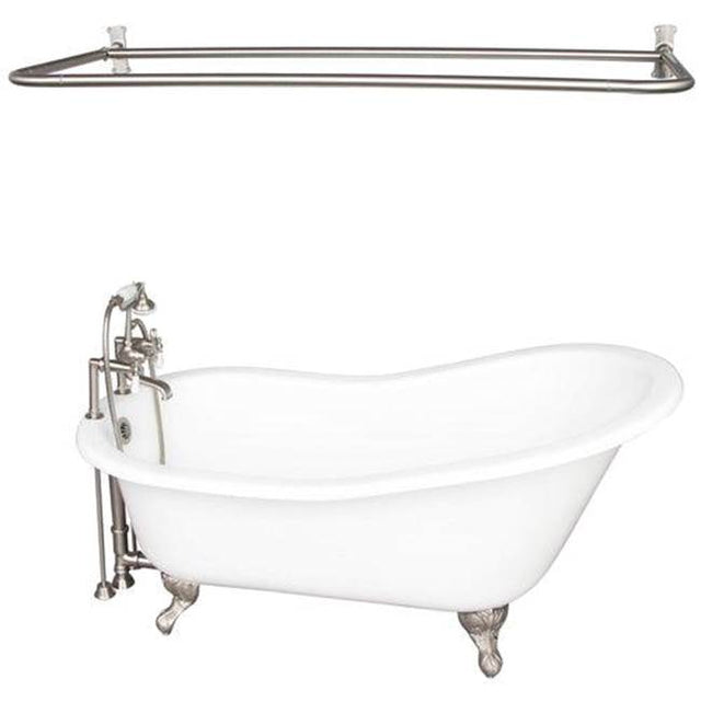 Barclay - Tub Kit 67'' CI Slipper, Shwr Rd,Filler,Supplies,Drain-BrNkl - Brushed Nickel