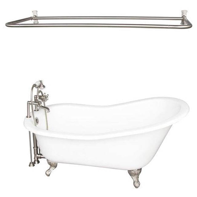 Barclay - Tub Kit 67'' CI Slipper, Shwr Rd,Filler,Supplies,Drain-BrNkl - Brushed Nickel