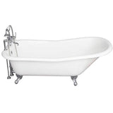 Barclay - Tub Kit 67'' CI Slipper, Tub Filler, Supplies, Drain-Chrome - Polished Chrome