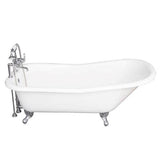 Barclay - Tub Kit 67'' CI Slipper, Tub Filler, Supplies, Drain-Chrome - Polished Chrome